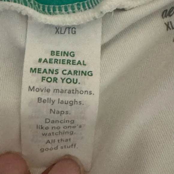 AA-587 Aerie NWT‎ High Cut Cheeky Green & White Stripe Bikini Bottoms Size XL - Picture 7 of 12